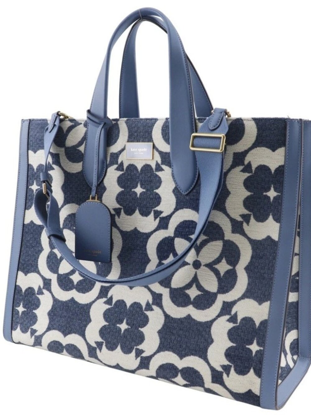 Kate Spade Manhattan Chenille Large Tote Tote Bag K9959 spade flower light... - Picture 2 of 12